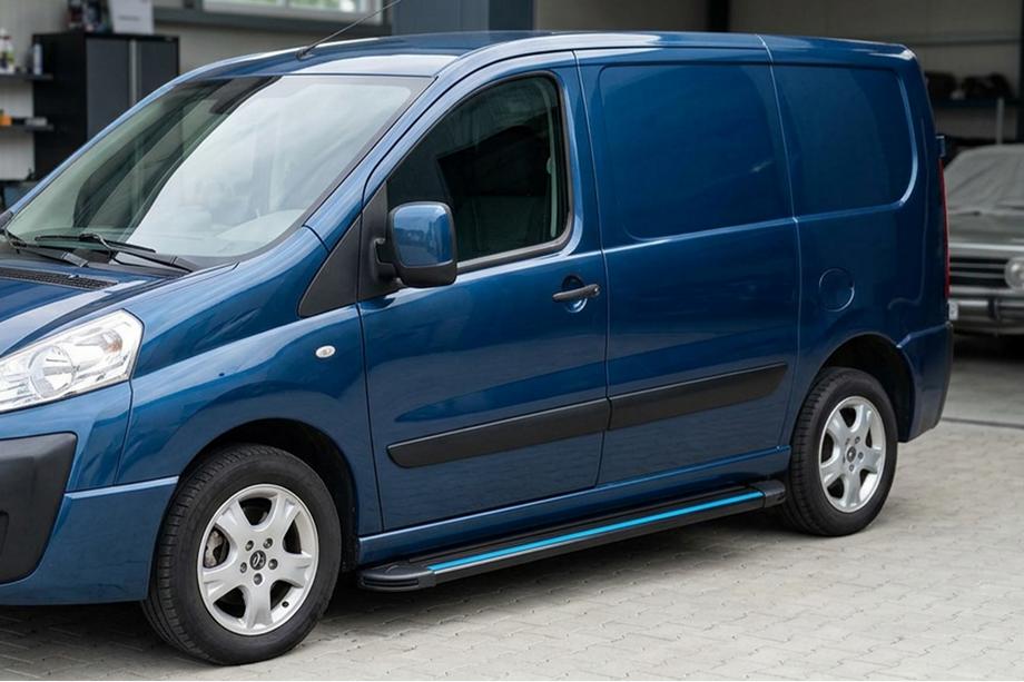 Fiat Scudo 2007-2015 гг. Боковые Подножки Maya Blue (2 шт., Алюминий) Image