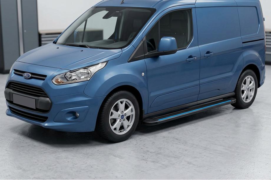 Ford Connect 2014-2021 гг. Боковые Подножки Maya Blue (2 шт., Алюминий) Image