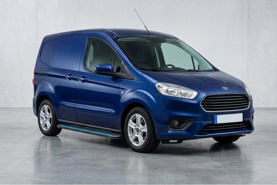 Ford Courier 2014-2023 гг. Боковые Подножки Maya Blue (2 шт., Алюминий) Фото 1