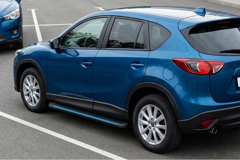 Mazda CX-5 2012-2017 гг. Боковые Подножки Maya Blue (2 шт., Алюминий) Фото 2