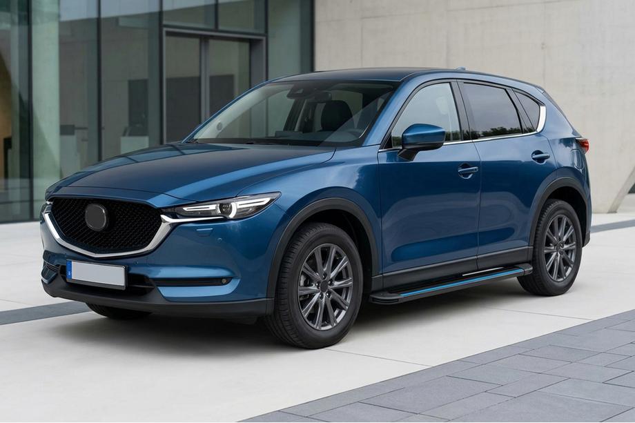 Mazda CX-5 2017–2025 гг. Боковые Подножки Maya Blue (2 шт., Алюминий) Image