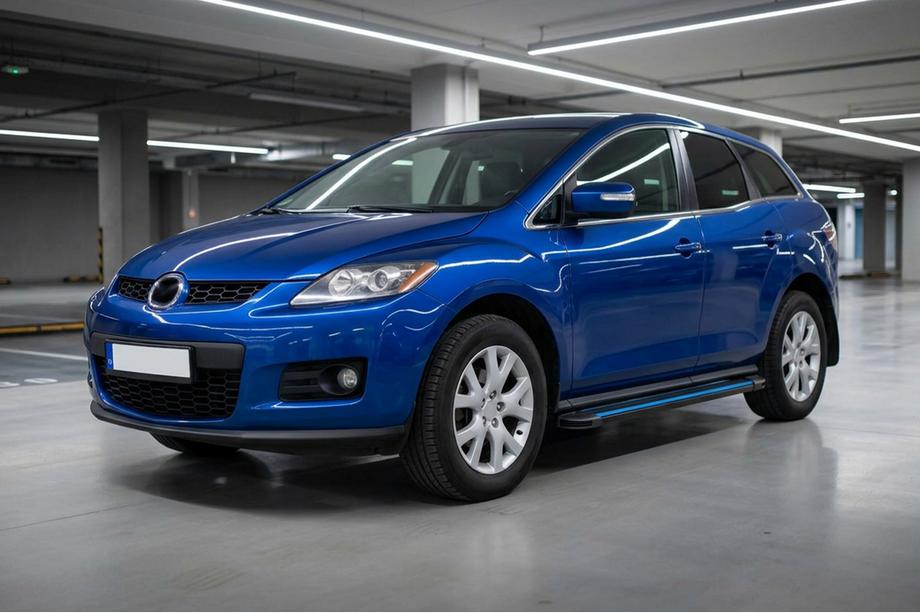 Mazda CX-7 2006-2012 гг. Боковые Подножки Maya Blue (2 шт., Алюминий) Фото 1