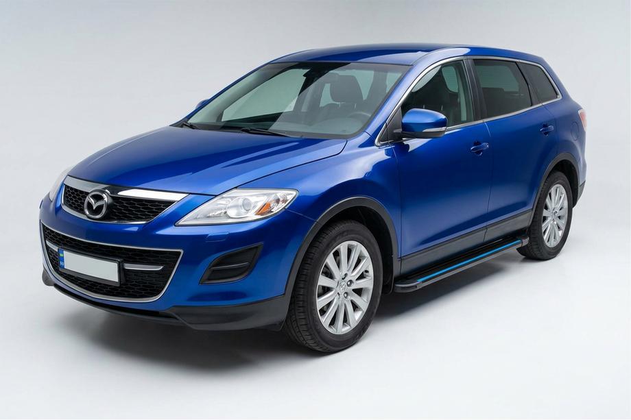 Mazda CX-9 2007-2016 гг. Боковые Подножки Maya Blue (2 шт., Алюминий) Image