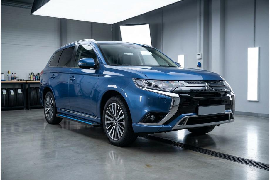 Mitsubishi Outlander 2012-2021 гг. Боковые Подножки Maya Blue (2 шт., Алюминий) Фото 1