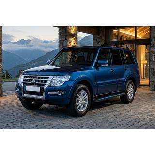 Боковые Подножки Maya Blue (2 шт., Алюминий) Mitsubishi Pajero Wagon IV 2006-2021 гг. фото 1