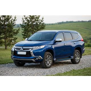 Боковые Подножки Maya Blue (2 шт., Алюминий) Mitsubishi Pajero Sport 2015- гг. фото 1