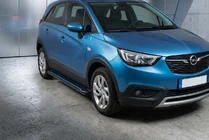 Opel Crossland X 2017-2024 гг. Боковые Подножки Maya Blue (2 шт., Алюминий) фото 1