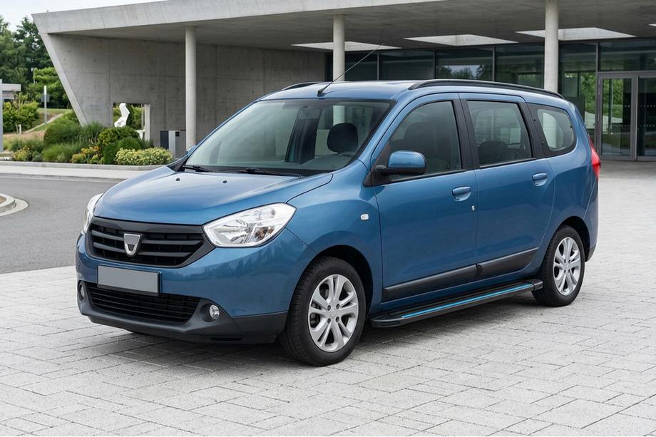 Renault Lodgy 2013-2022 гг. Боковые Подножки Maya Blue (2 шт., Алюминий) Фото 1