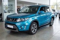 Suzuki Vitara 2015- гг. Боковые Подножки Maya Blue (2 шт., Алюминий) фото 1