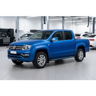 Боковые Подножки Maya Blue-Black (2 шт., Алюминий) Volkswagen Amarok 2010-2022 гг. фото 1