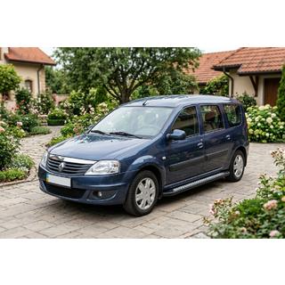 Боковые пороги New Vision Black (2 шт., алюминий) Dacia Logan MCV 2004-2014 гг. фото 1