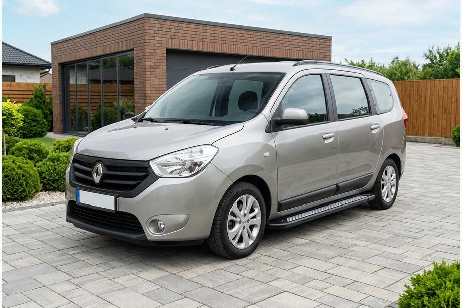 Dacia Lodgy 2012-2022 гг. Боковые пороги New Vision Black (2 шт., алюминий) Фото 1