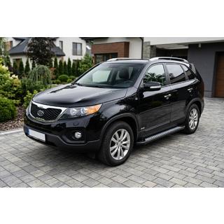 Боковые пороги New Vision Black (2 шт., алюминий) Kia Sorento II XM 2009-2014 гг. фото 1