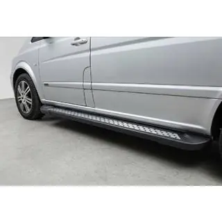 Боковые пороги New Vision Black (2 шт., алюминий) Mercedes Viano 2004-2014 гг. фото 1