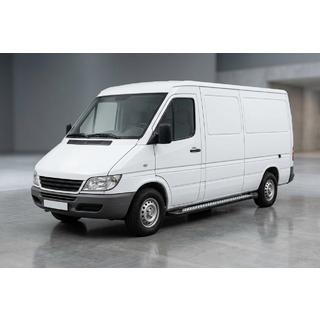 Боковые пороги New Vision Black (2 шт., алюминий) Mercedes Sprinter W901/902/903/904/905 1995–2006 гг. фото 1