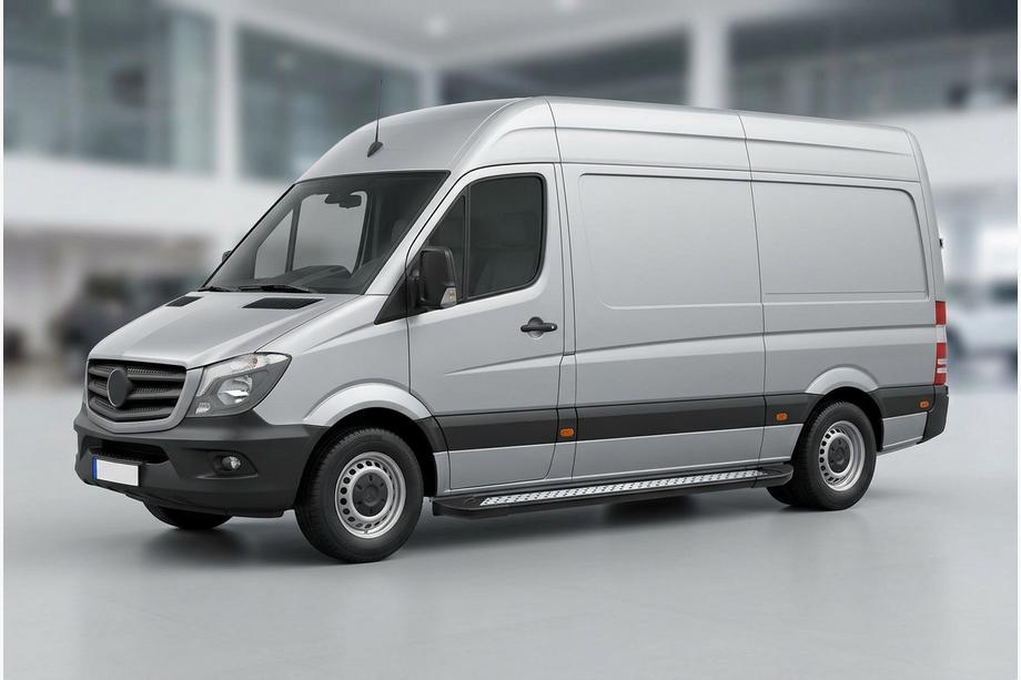 Mercedes Sprinter W906 2006–2018 гг. Боковые пороги New Vision Black (2 шт., алюминий) Long/ExtraLong Фото 1