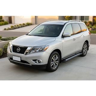 Боковые пороги New Vision Black (2 шт., алюминий) Nissan Pathfinder R52 2012-2021 гг. фото 1