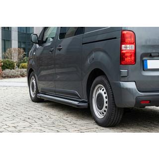 Боковые пороги New Vision Black (2 шт., алюминий) Peugeot Expert 2007-2016 гг. фото 1