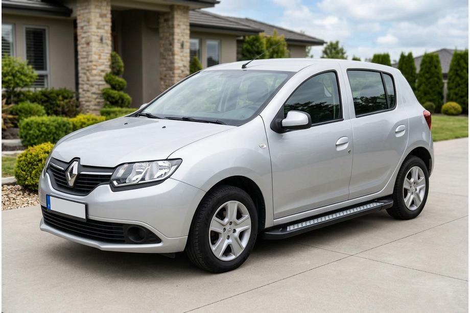 Renault Sandero 2013-2022 гг. Боковые пороги New Vision Black (2 шт., алюминий) Image