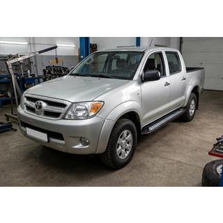 Боковые пороги New Vision Black (2 шт., алюминий) Toyota Hilux 2006-2015 гг. фото 1