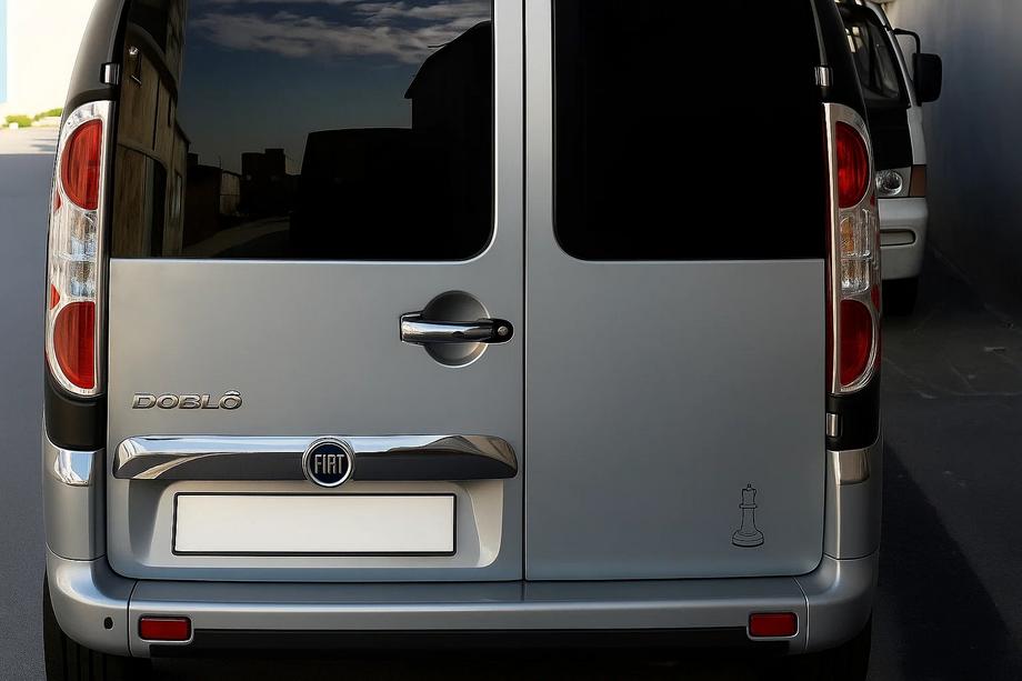 Fiat Doblo I 2005-2010 гг. Хромированные Накладки на Задние Фонари (2 шт, Нержавейка) Carmos - Турецкая Нержавеющая Сталь Image