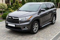 Toyota Highlander 2013-2019 гг. Боковые пороги New Vision Black (2 шт., алюминий) фото 1