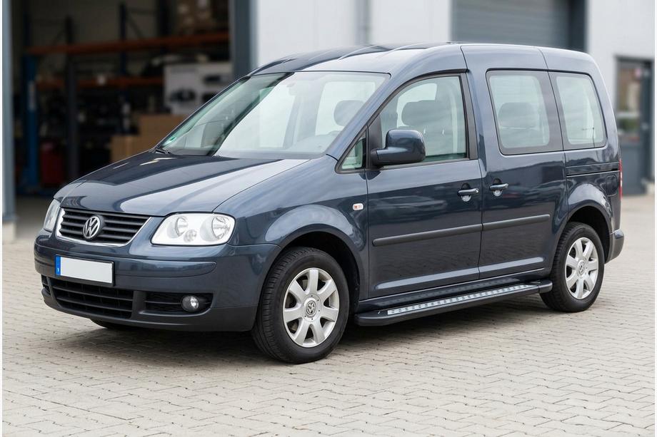 Volkswagen Caddy 2004-2010 гг. Боковые Подножки Vision New Black (2 шт., Алюминий) Фото 1