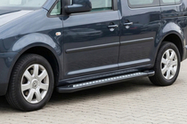 Volkswagen Caddy 2010-2015 гг. Боковые пороги New Vision Black (2 шт., алюминий) Макси база фото 1