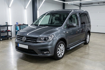 Volkswagen Caddy 2015-2020 гг. Боковые пороги New Vision Black (2 шт., алюминий) Макси база фото 1
