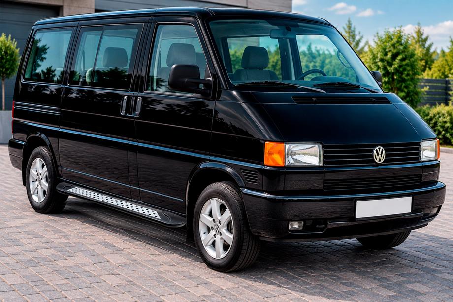 Volkswagen T4 Transporter 1990-2003 гг. Боковые Подножки Vision New Black (2 шт., Алюминий) Фото 1