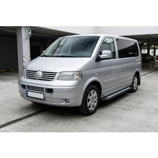 Боковые пороги New Vision Black (2 шт., алюминий) Volkswagen T5 Transporter 2003-2010 гг. фото 1