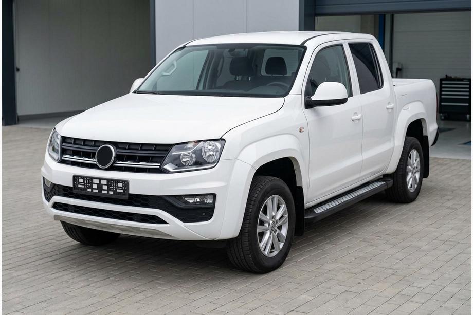Volkswagen Amarok 2010-2022 гг. Боковые пороги New Vision Black (2 шт., алюминий) Фото 1