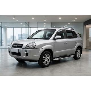 Боковые Подножки Tayga V2 (2 шт., Алюминий) Hyundai Tucson JM 2004- гг. фото 1