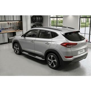 Боковые Подножки Tayga V2 (2 шт., Алюминий) Hyundai Tucson TL 2016-2021 гг. фото 1