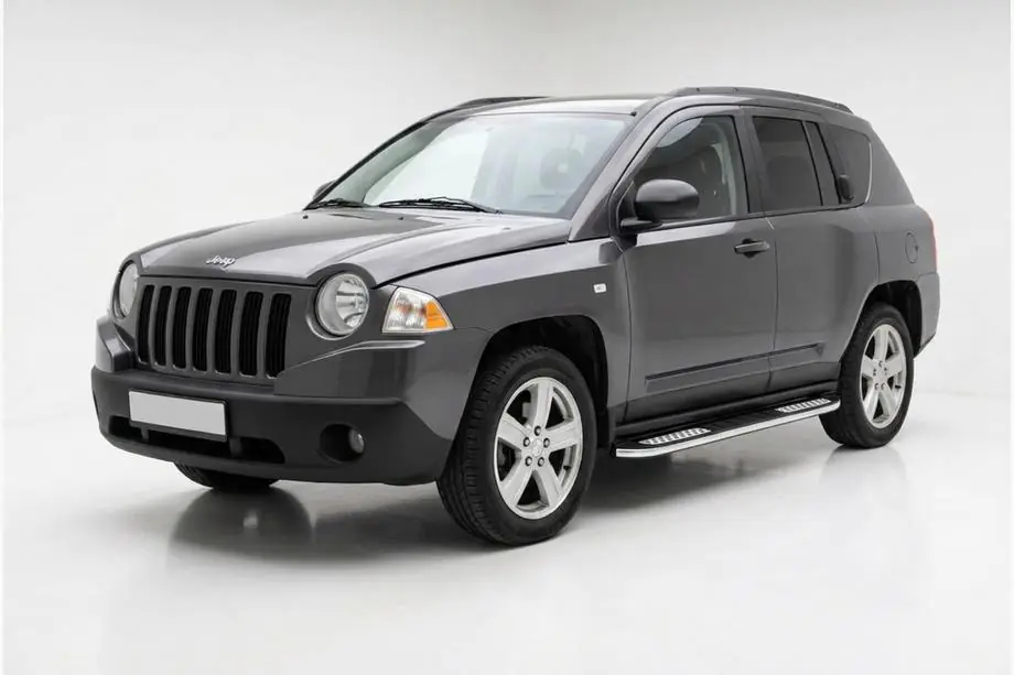 Jeep Compass 2006-2016 гг. Боковые Подножки Tayga V2 (2 шт., Алюминий) Image