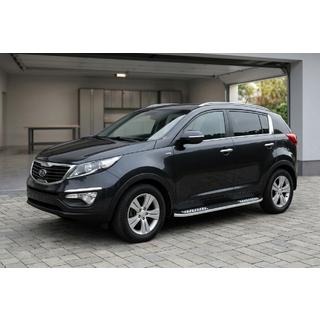 Боковые Подножки Tayga V2 (2 шт., Алюминий) Kia Sportage 2010-2015 гг. фото 1