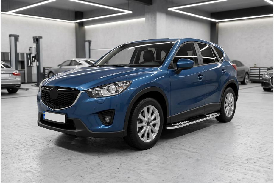 Mazda CX-5 2012-2017 гг. Боковые Подножки Tayga V2 (2 шт., Алюминий) Фото 1
