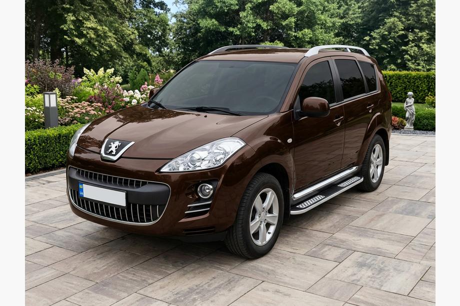 Peugeot 4007 2007-2013 гг. Боковые Подножки Tayga V2 (2 шт., Алюминий) Фото 1