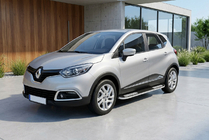 Renault Captur 2013-2019 гг. Боковые Подножки Tayga V2 (2 шт., Алюминий) фото 1