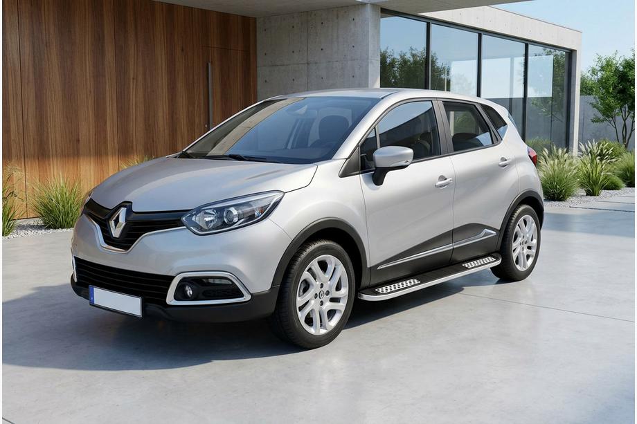 Renault Captur 2013-2019 гг. Боковые Подножки Tayga V2 (2 шт., Алюминий) Image