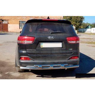 Задняя дуга AK015 (нержавейка) Kia Sorento II XM 2009-2014 гг. фото 3