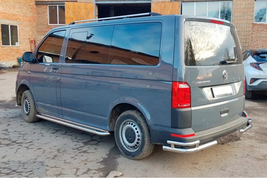 Volkswagen T6 2015-2024 гг. Задние уголки AK003-Double (2 шт., нержавейка) Фото 3