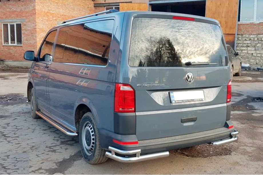 Volkswagen T6 2015-2024 гг. Задние уголки AK003-Double (2 шт., нержавейка) Фото 4