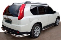 Nissan X-trail T31 2007-2014 гг. Задние углы AK003-Double (2 шт., нержавейка) фото 1