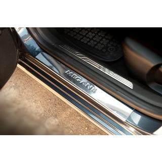 Накладки на внутренние пороги OmsaLine (2 шт., нержавейка) Renault Megane IV 2016-2025 гг. фото 2