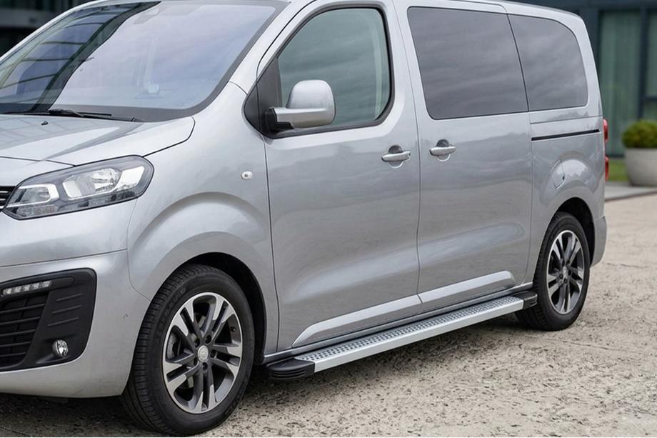 Opel Vivaro 2019- гг. Боковые Подножки Maya V2 (2 шт., Алюминий) Image