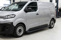 Opel Vivaro 2019- гг. Боковые Подножки Allmond Black (2 шт., Алюминий) фото 5