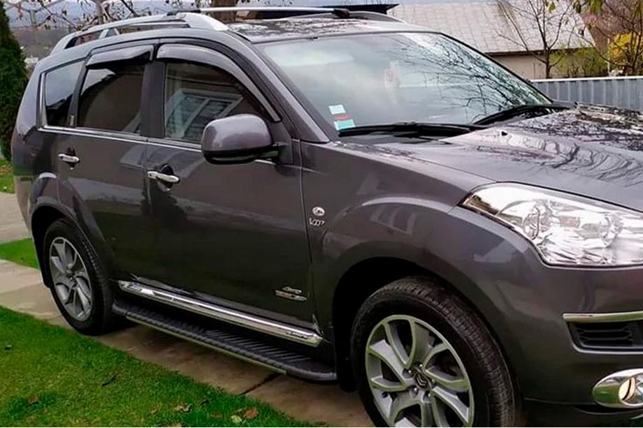 Mitsubishi Outlander 2006-2012 гг. Боковые пороги Bosphorus Grey (2 шт., алюминий) Фото 1