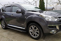 Citroen C-Crosser 2007-2013 гг. Боковые пороги Bosphorus Grey (2 шт., алюминий) фото 1