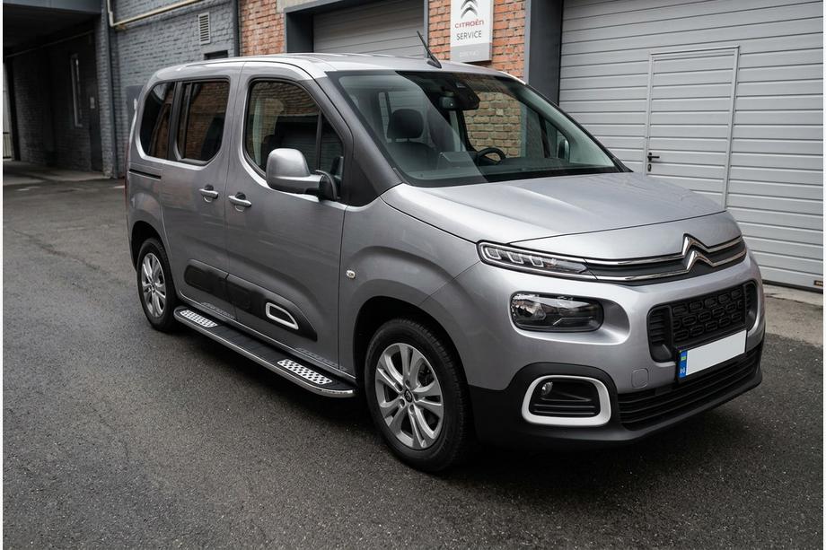 Citroen Berlingo/Multispace 2018- гг. Боковые Подножки Tayga V2 (2 шт., Алюминий) Image